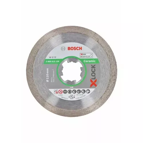 Diamantový řezný kotouč Standard for Ceramic systému X-LOCK, 110×22,23×1,6×7,5 BOSCH 2608615136