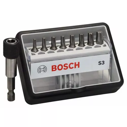 Sada šroubovacích nástavců Robust Line, S T, verze Extra Hard, 8+1 kusů  BOSCH 2607002562