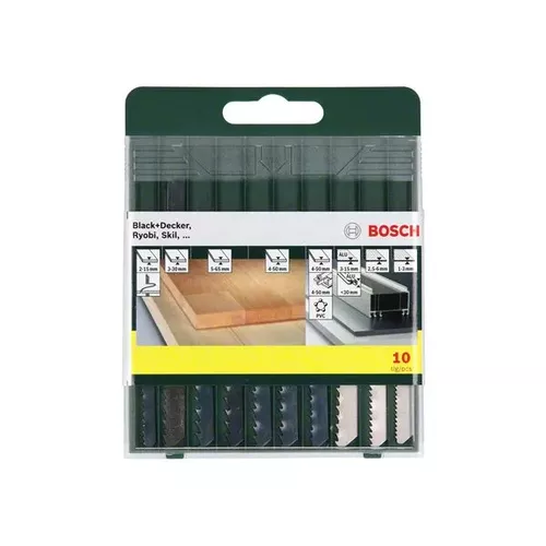  10dílná kazeta s pilovými plátky na dřevo/kov/plast (stopka U) BOSCH 2607019460