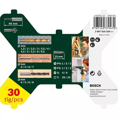  30dílná sada X-Line s povlakem TiN BOSCH 2607019324