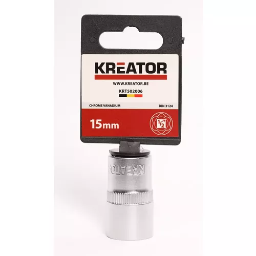 1/2" Nástrčná hlavice (ořech) 15mm Kreator KRT502006