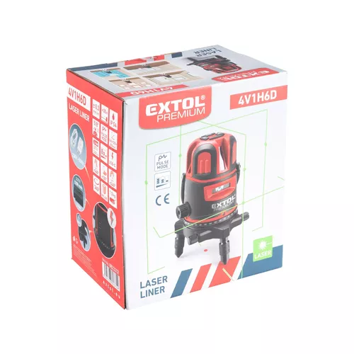 Laser zelený liniový, křížový samonivelační EXTOL PREMIUM 8823312