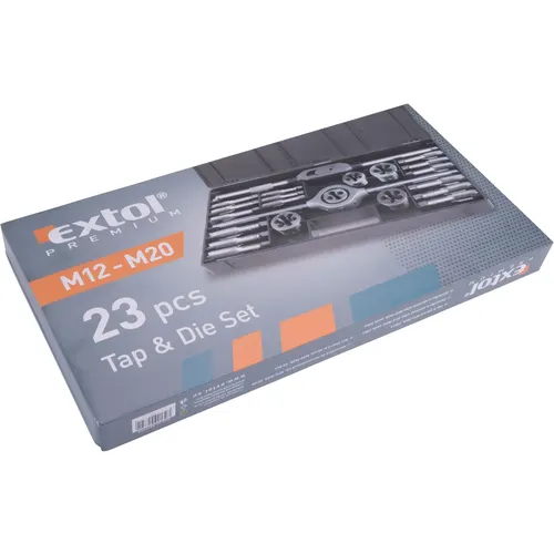 Závitníky a závitová očka sada 23ks, m12-m20 EXTOL PREMIUM 8816502