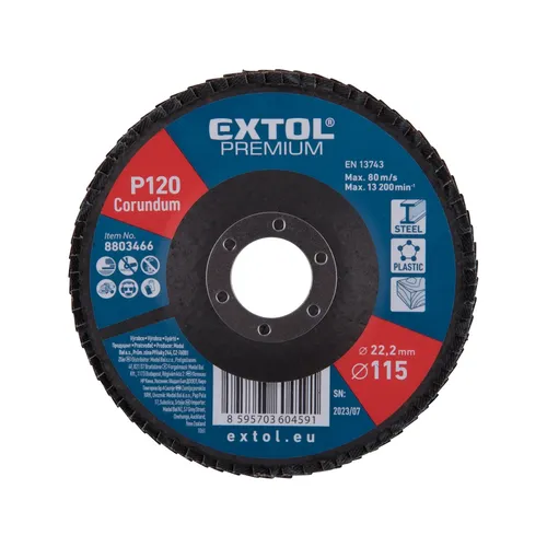 Kotouč lamelový šikmý korundový, o115mm, p120 EXTOL PREMIUM 8803466