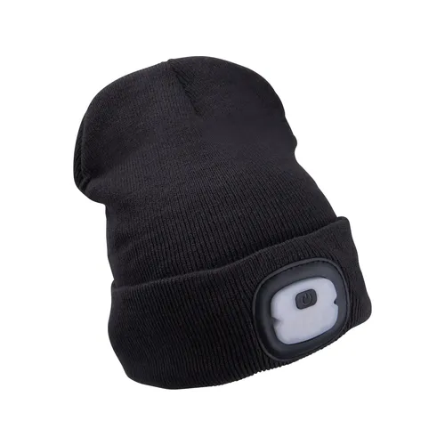 Čepice s čelovkou 4x25lm, usb nabíjení, tmavě šedá, economy, univerzální velikost, 73% acryl a 27% polyester EXTOL LIGHT 43452