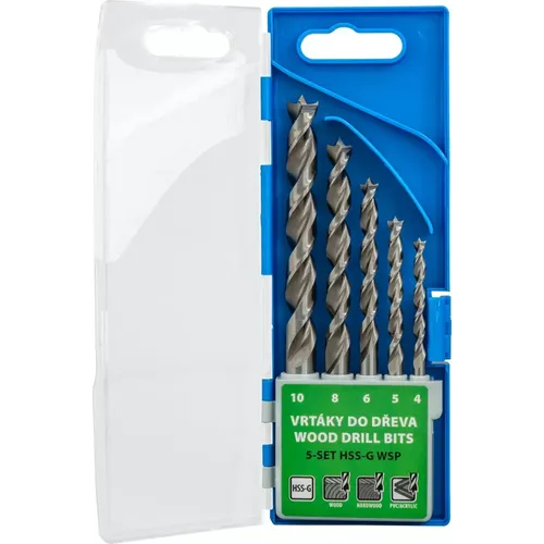 Vrtáky pro rychlé a přesné vrtání do každého druhu dřeva 5-SET HSS-G WSP NAREX