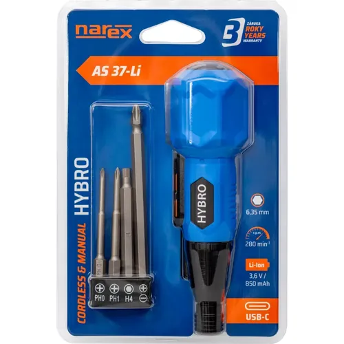 Akumulátorový hybridní šroubovák AS 37-Li NAREX