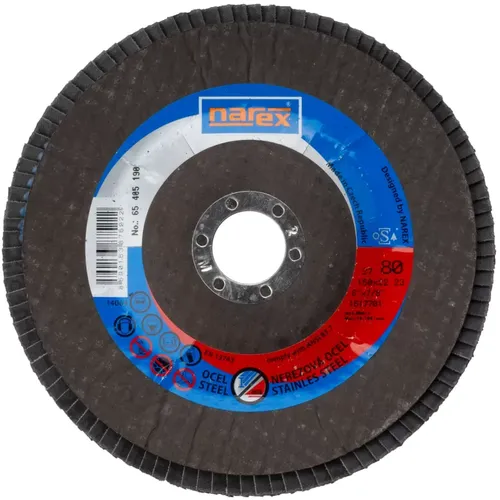 Lamelový kotouč 2v1 pro broušení běžné a ušlechtilé oceli SET LK ø 150x22.2  27 ZA 80 NAREX