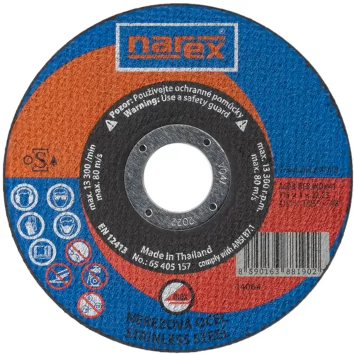 Řezný kotouč 2v1 pro řezání běžné a ušlechtilé oceli RK ø 115×1×22.2 A 60R-BFB INOX 41 NAREX