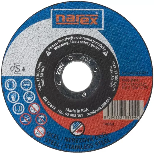Řezný kotouč 2v1 pro řezání běžné a ušlechtilé oceli SET RK ø 115×1.6×22.2 A 46Q-BFB 41 NAREX