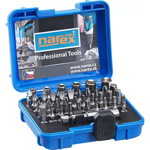 37dílná sada šroubovacích bitů a ořechů Industrial-CrV 37-Bit Box NAREX