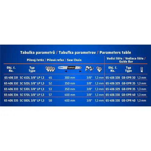 Pilový řetěz SC 58DL 3/8" LP 1,3 NAREX