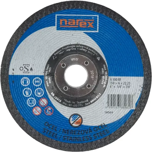 Brusný kotouč na ocel vypouklý 150×6×22.2 A 30 BF NAREX