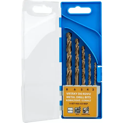 Vysoce výkonné vrtáky pro náročné operace v běžných a legovaných ocelích 5-SET HSS-CO MSP NAREX