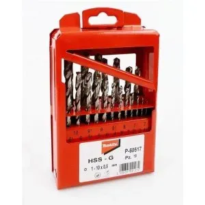 Makita P-60517 sada vrtáků s válcovou stopkou do kovu HSS-G 19 ks v kovové krabičce