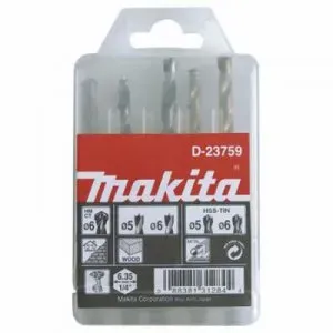 Makita D-23759 sada vrtáků šestihran 1/4" do kovu/dřeva/zdiva 5 ks v plastové krabičce