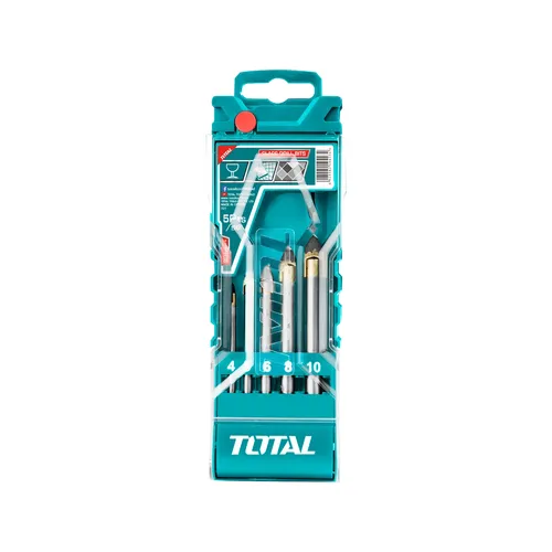 Vrtáky do skla, sada 5ks, industrial TOTAL TACSD7256