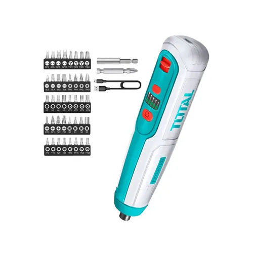 Šroubovák aku mini, 4v, usb nabíjení, sada bitů TOTAL TSDLI0403