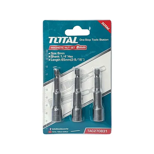 Sada magnetických nádstavců 3ks, crv TOTAL TAC270831