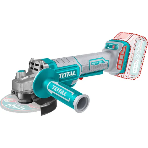 Bruska úhlová aku, 115mm, brushless, 20v li-ion, bez baterie a nabíječky TOTAL TAGLI211156