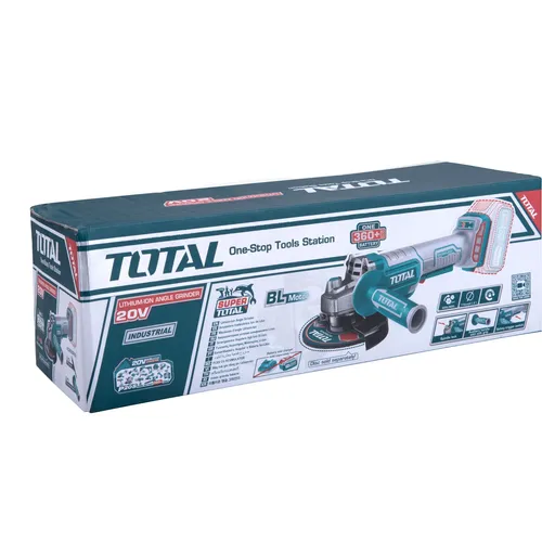 Bruska úhlová aku, 115mm, brushless, 20v li-ion, bez baterie a nabíječky TOTAL TAGLI211156