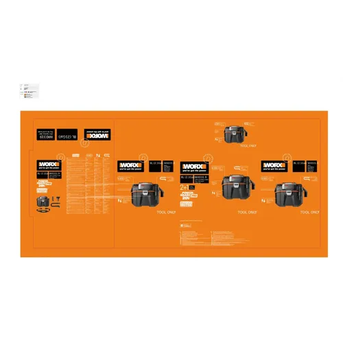 Worx power tools WX031.9 - Aku dílenský vysavač 20V NITRO - bez akumulátoru - Powershare