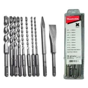 Makita D-46361 sada vrtáků a sekáčů SDS-Plus 10 ks v plastové krabičce