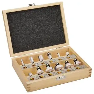 Makita D-53556 sada fréz 8 mm 12 ks v dřevěné krabičce