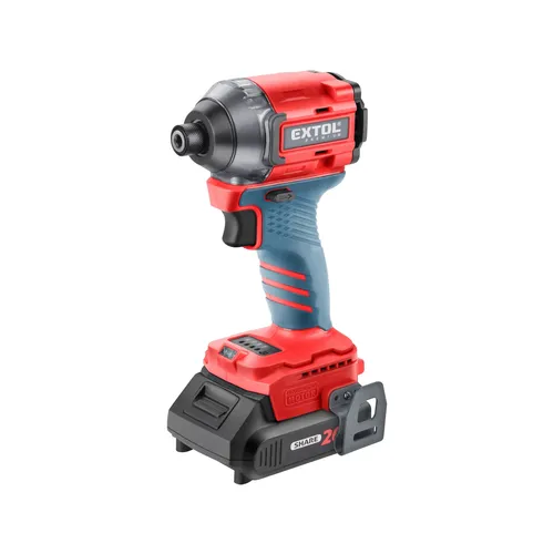 Utahovák rázový 1/4" aku share20v, brushless, 2ah EXTOL PREMIUM 8891814