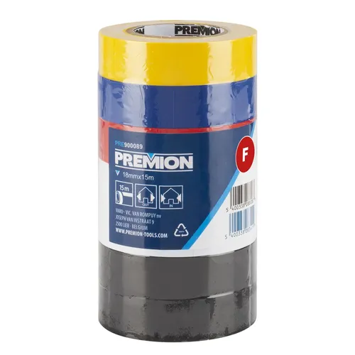 Izolační páska PVC 7ks různé barvy 18mm x 15m Premion PRE900089