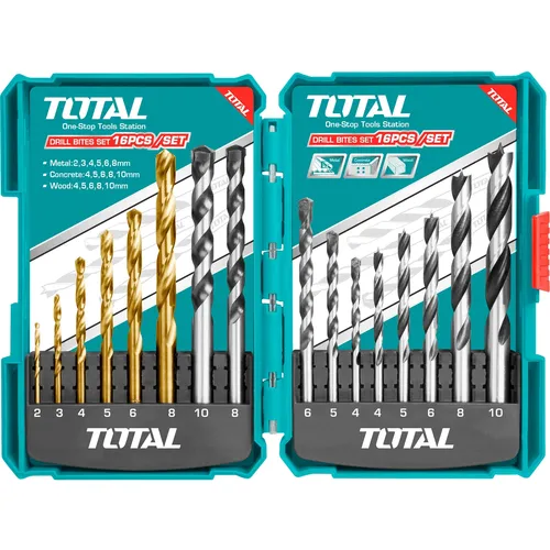 Zrušeno! nahrazeno výrobkem tacsdl11601: vrtáky, kombinovaná sada 16ks TOTAL TACSD6165