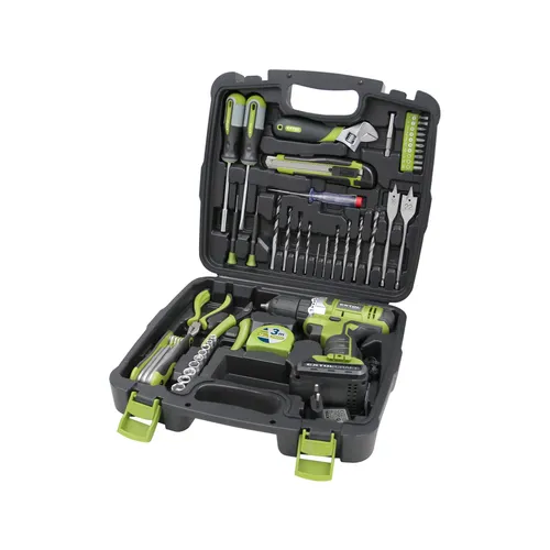 Zrušeno! nahrazeno výrobkem 422801 vrtací šroubovák aku 12v li-ion s nářadím, sada 46ks EXTOL CRAFT 422800