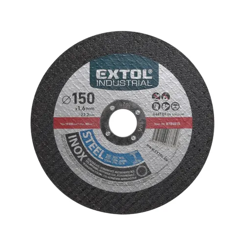 Zrušeno! nahrazeno výrobkem 8808115, kotouč řezný na ocel/nerez, o 150x1,6x22,2mm EXTOL INDUSTRIAL 8701015