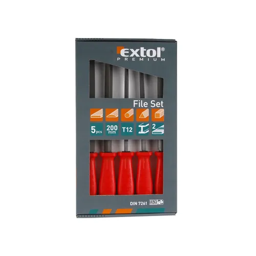 Zrušeno! nahrazeno výrobkem 8803611, pilníky, sada, 5ks, 200mm, 5ks, 200mm EXTOL PREMIUM 8803692