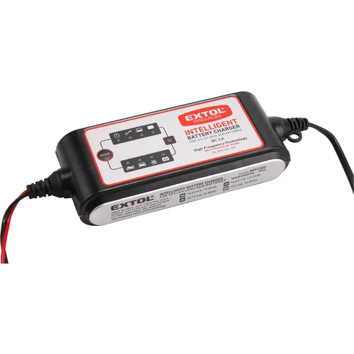 Zrušeno! nahrazeno výrobkem 8897302 autonabíječka 9stupňová, řízená mikroprocesorem, 12/6v, 4a EXTOL PREMIUM 8897300