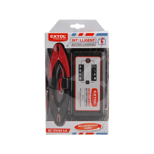 Zrušeno! nahrazeno výrobkem 8897302 autonabíječka 9stupňová, řízená mikroprocesorem, 12/6v, 4a EXTOL PREMIUM 8897300