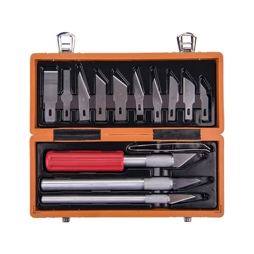 Zrušeno! nahrazeno výrobkem 8855196 nože na vyřezávání, sada 17ks, v krabičce z abs pl. EXTOL CRAFT 91350