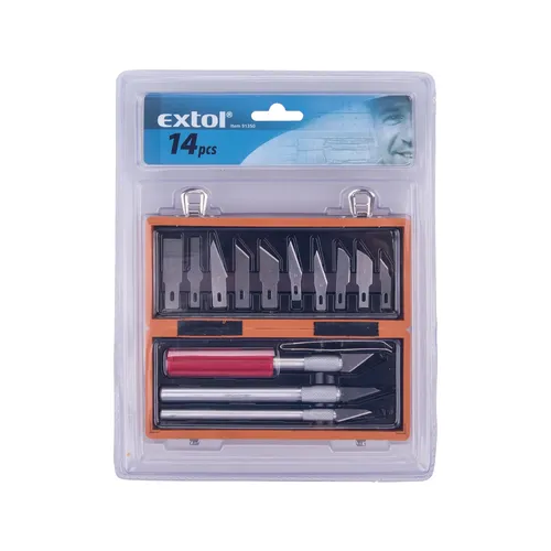 Zrušeno! nahrazeno výrobkem 8855196 nože na vyřezávání, sada 17ks, v krabičce z abs pl. EXTOL CRAFT 91350
