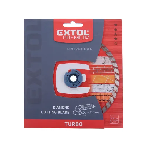 Zrušeno! nahrazeno výrobkem 8803034 kotouč diamantový řezný, turbo - suché i mokré řezání, o 180x22,2x2,5mm EXTOL PREMIUM 108754