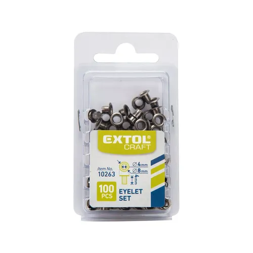 Zrušeno! nahrazeno výrobkem 10262 očka-druky, sada 100ks, barva šedý nikl EXTOL CRAFT 10263