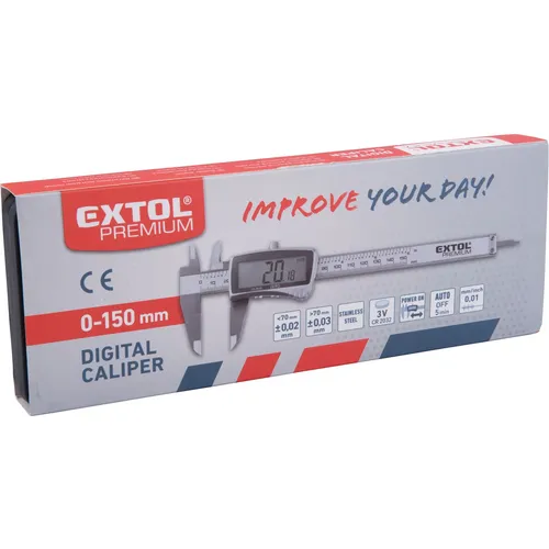 Zrušeno! nahrazeno výrobkem 8825221, měřítko posuvné digitální nerez, 0-150mm EXTOL PREMIUM 8825220