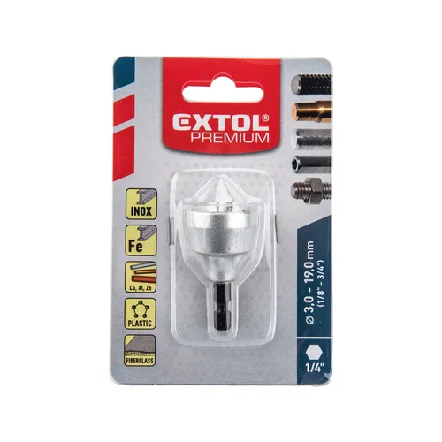 Zrušeno! nahrazeno výrobkem 4769002 odhrotovač do vrtačky hss, pro průměry 3-19mm EXTOL PREMIUM 8801180