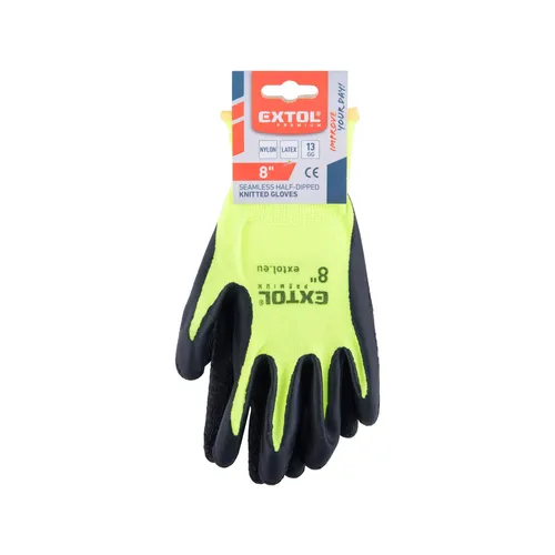 Rukavice nylonové, bezešvé, polomáčené v latexu, velikost 8" EXTOL PREMIUM 8856644