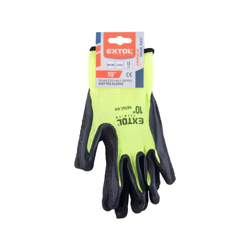 Rukavice nylonové, bezešvé, polomáčené v latexu, velikost 10" EXTOL PREMIUM 8856646