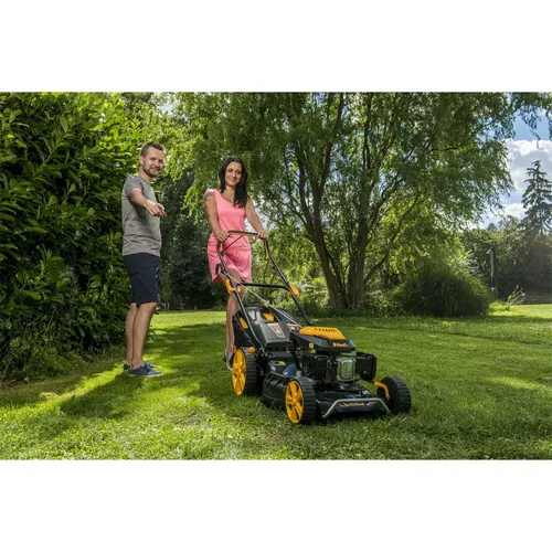 Riwall PRO RPM 5355 multifunkční travní sekačka 4 v 1 s benzinovým motorem a pojezdem