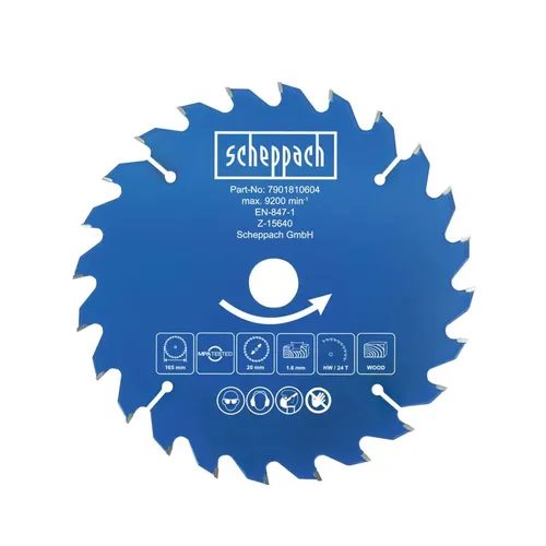 Scheppach Pilový kotouč TCT ( 165 x 20 x 1,6 mm, 24 Z ) pro BC-HCS165-X / C-HCS165-X