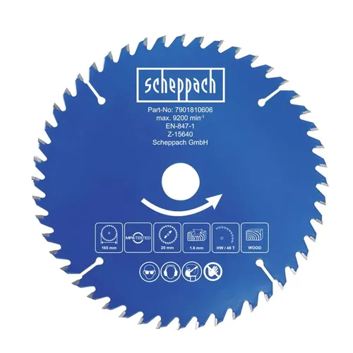 Scheppach Pilový kotouč TCT ( 165 x 20 x 1,6 mm, 48 Z ) pro BC-HCS165-X / C-HCS165-X