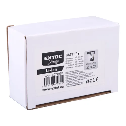Baterie akumulátorová, 12v li-ion, 2000mah EXTOL LADY 402403B