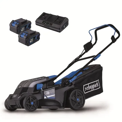 Scheppach BC-MP380-X-SET XL2 2x20 V IXES aku sekačka 4v1 s bezuhlíkovým motorem + 2x 4Ah baterie + duální nabíječka 4,5 A