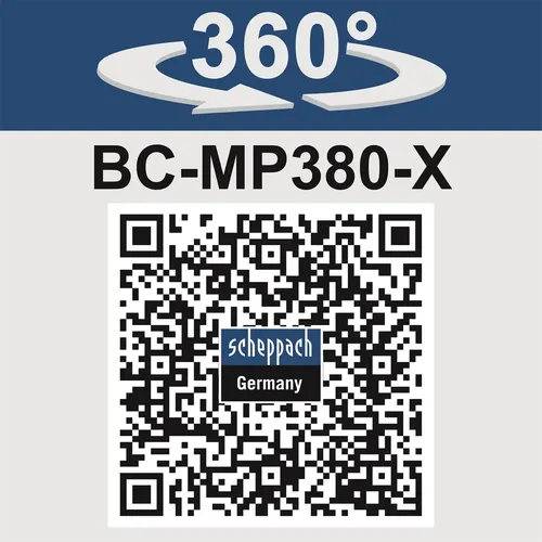 Scheppach BC-MP380-X-SET XL2 2x20 V IXES aku sekačka 4v1 s bezuhlíkovým motorem + 2x 4Ah baterie + duální nabíječka 4,5 A